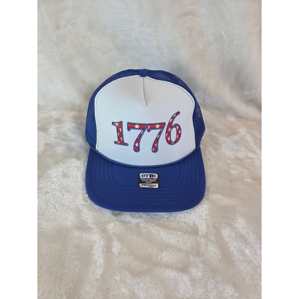 Otto 1776 Trucker Hat Blue White Red Stars USA Patriotic‎ Snapback